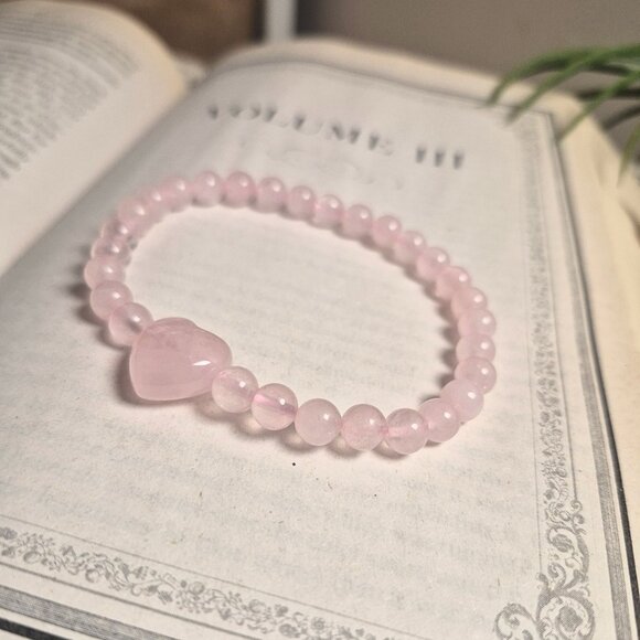 Gemstone with Heart Bead Bracelet - Picture 7 of 14